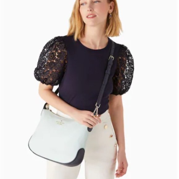 KATE SPADE KA799 ROSIE COLORBLOCK PEBBLED CROSSBODY, TURQUOISE, - Picture 4 of 5